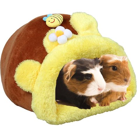 Meerschweinchenkäfig, Hamsternest für drinnen, Spielzeug, Mäusehabitat/Bau/Versteck, Mini-Tierhaus für Igel/Chinchillas (große Größe), Honigglas.
