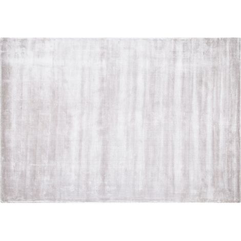 Alfombra de viscosa gris claro 140 x 200 cm pelo corto sala de estar Gesi II