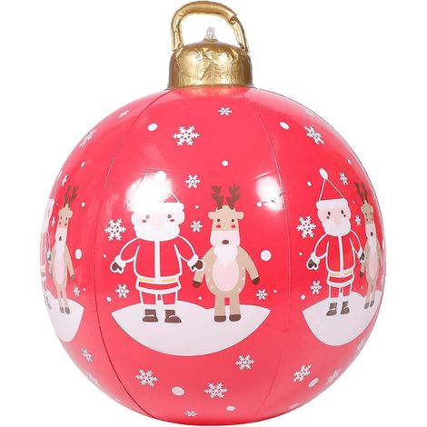 Boule de Noël gonflable géante à suspendre pour une fête de Noël.-90x90cm