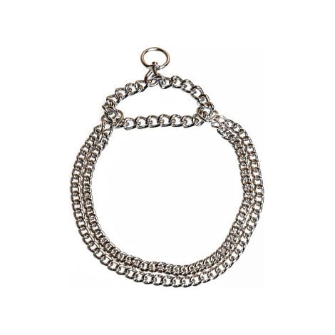 Collare a doppia catena 38-48 cm argento