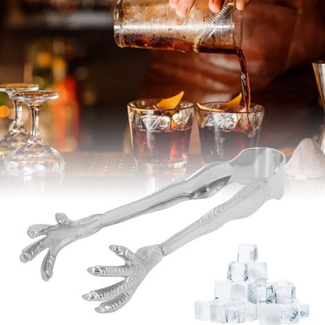 Eiszange im Adlerklauen-Stil, aus lebensmittelechtem Edelstahl, rutschfest, ideal für Zuhause, Bar und die Zubereitung von Eiswürfeln und Zucker. (1/5)