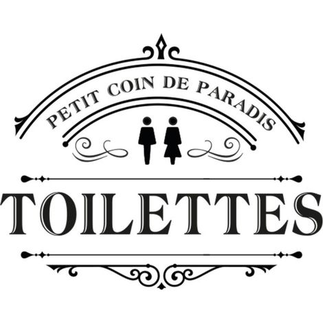 Sticker mural décoratif pour porte toilettes en vinyle – Dimensions 20 x 20 cm – Application sur surface lisse – Résistant à l'humidité – Sud Trading (1/2)