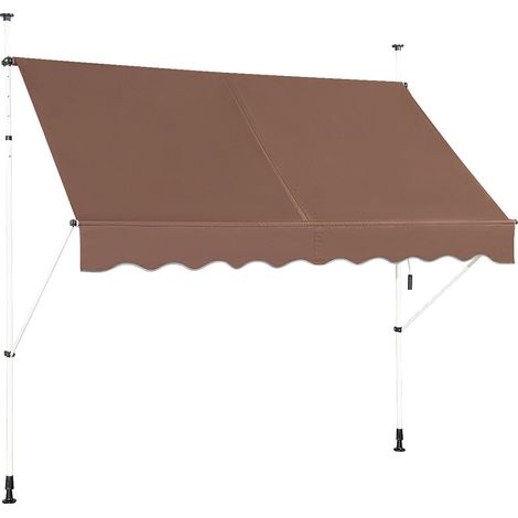 Tenda da sole retrattile 200 x 300 cm regolabile in altezza con manovella design moderno in alluminio marrone 200010426