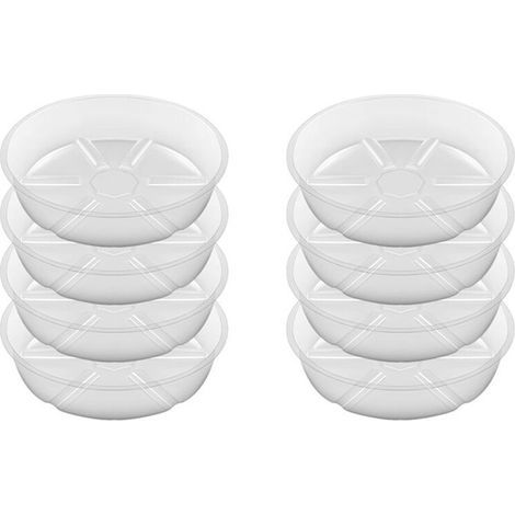 Lot de 8 Soucoupes Transparentes pour Plantes de 20,3 cm en Plastique Épais pour Pot de Fleurs pour Jardin Intérieur et Extérieur (1/4)