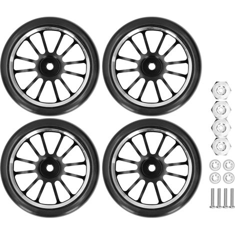 4 pièces Jantes Alliage Aluminium pour Pneus Dérive RC, Compatibles WPL D12 et Camions 1/10, Diamètre 63MM (1/5)