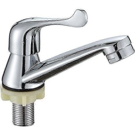 Robinet de lavabo simple 96/94 avec robinet de montage sur plage à dégagement rapide robuste (1/2)