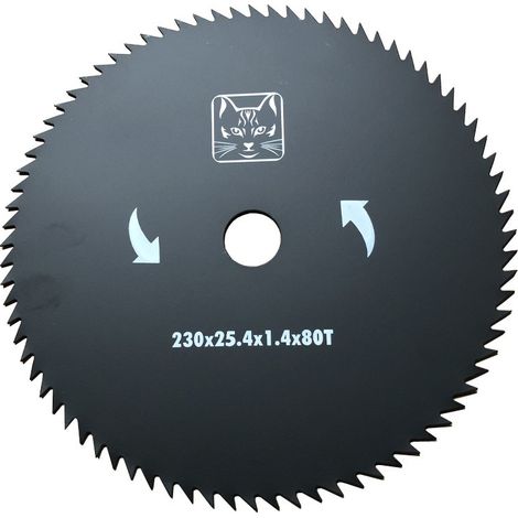 Disque pour débroussailleuse 80 dents Ø 230 mm Alésage Ø25.4mm Acier Carbone GREENCAT