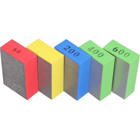 Lot de 5 disques diamantés de polissage à main pour pierre et carrelage, ébavurage, finition, grains 60 100 200 400 600 (1/5)