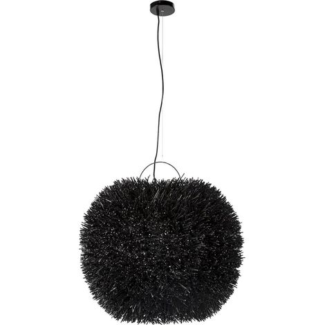 Suspension design en rotin noir élégance et modernité - noir profond rotin naturel (1/3)