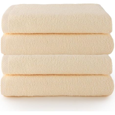 Lot de 4 Serviette de Bain Grande Taille 100% Coton Drap de Douche 70 x 140cm 400g Douces, Absorbantes et Résistantes Ensemble Idéal pour Une Salle de Bain Moderne (1/5)