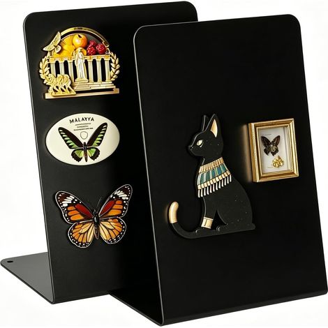 2 Pack Magnet Board, Tableau d'affichage magnétique pour les tables, Tableau d'affichage magnétique métallique, Suport d'affichage magnétique pour les tables à la maison (Noir, M (Pack of 2)) (1/5)
