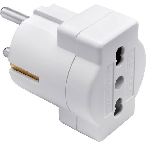 Adattatore Spina 2P+T 16A Tedesca Bipasso U. Biv. ( Gewiss Cod. Gw28415 )