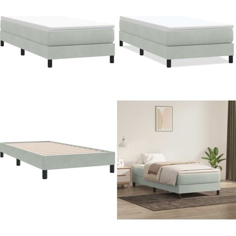 vidaXL Sommier à lattes de lit sans matelas gris clair 90x210 cm (1/5)