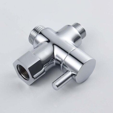 QORVA-Vanne 3 Voies en Laiton Massif 3/8" Adaptateur Vanne de Derivation pour Toilette WC-Fei Yu