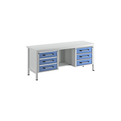 Banco de trabajo  bastidor modular  anchura 2000 mm  6 cajones (1/5)