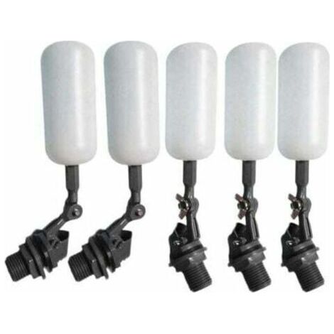 FENOPLASTICA5 Pcs Eau Flotteur Valve Automatique Abreuvoir Bol Remplir Réservoir d'alimentation Eau pour Abreuvoir Aquariums Aquaculture Blanc (1/4)