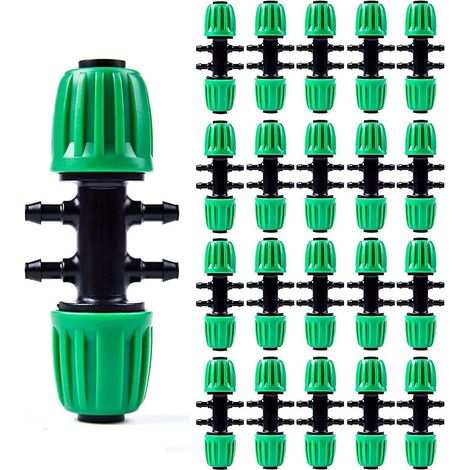 20pcs Accessoires Pour Systme D'irrigation, Vert, Connecteurs En T Barbel Irrigation Goutte Goutte Pour Tube D'irrigation 1/2 Pouce 1/4 Pouce Ac (1/5)