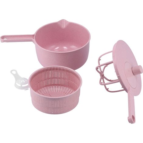 Manueller Dörrautomat für Salate und Gemüse, Gemüsewaschkorb für die Küche, Rosa (1/5)