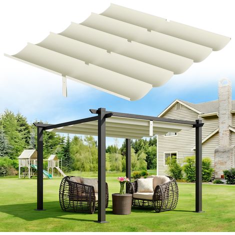 TolleTour 238×259cm Beige Pavillon Ersatzdach für 3×3m Gartenpavillon, Wasserabweisende Dachplane