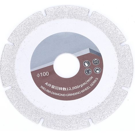 Disque diamanté 100mm 60 mailles, meule de découpe et ponçage pour carrelage céramique, marbre, pierre (1/5)