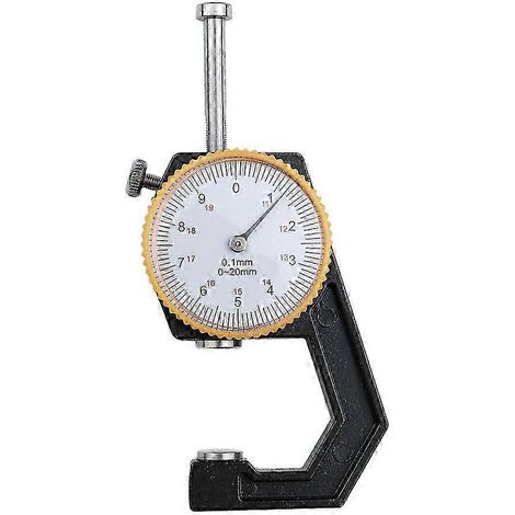 Mini jauge d'épaisseur portable 0-20 mm, à aiguille, jauge d'épaisseur à tête plate, jauge d'épaisseur pour papier (1/5)