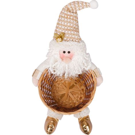 2pcs Christmas Candy Storage Basket Santa Claus Snowman Candy Basket Christmas Sugar Container Children's Holiday Table Decoration Gift