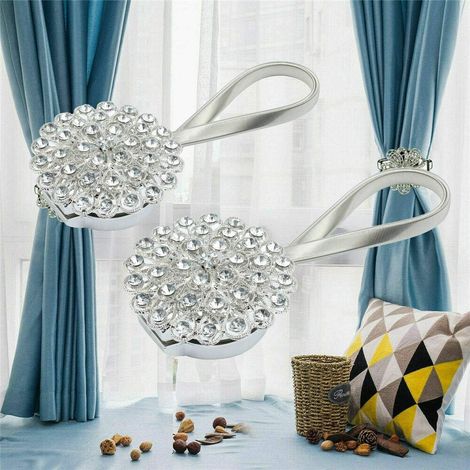 Embrasse Magnétique Pour Rideaux - Câble À Ressort En Acier Inoxydable - Pour Rideaux Voilages Et Rideaux De Douche - Lot De 2 (1/5)