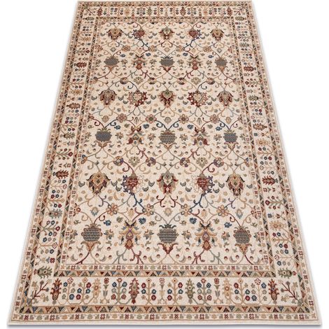 Teppich Wolle NAIN Ornament, Rahmen, 1028/51053 beige / bordeauxrot / blau beige 160x230 cm (1/5)