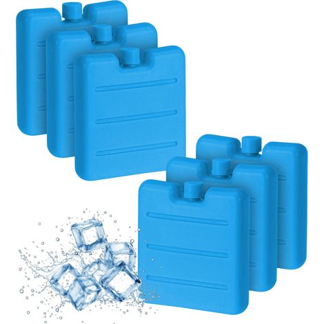Mini Kühlakkus 6er Set blau - je 8 x 7 cm - Kleine Kühl Elemente mit flachem Design
