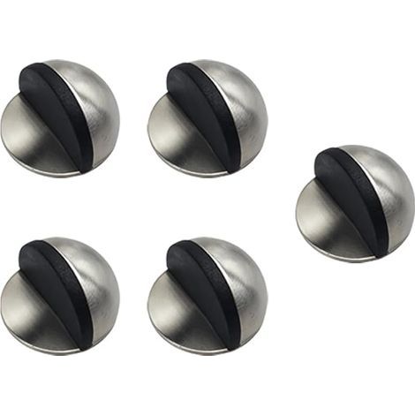 5 Pièces Bloque Porte, Butee de Porte, Arrêts de Porte en Acier Inoxydable, Butées Adhésives avec Pare-Chocs, Auto-Adhésives pour Tous les Types de Sols Durs, Protection pour Portes et Murs