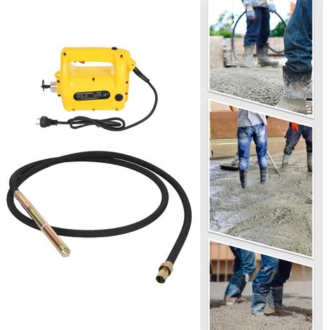 Elektrisch Betonrüttler - Handrüttler, Hand Betonrüttler, Beton Vibrator WG-547-2300W - 38mm Stahl Verstärkt Ruttelflasche, 4m Schlauhlänge