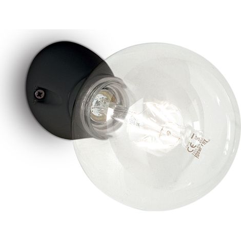 Applique Moderna Winery Porcellana - Ceramica Nero 1 Luce E27 (1/3)