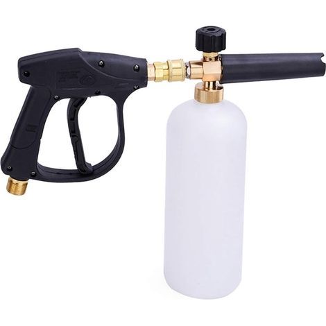 Pistolet pour laveuse à Haute Pression avec Kit De Boîteille De Lance en Mousse à Neige De 1 L pour Lave-Auto Nettoyage de vitres M22 Métrique Raccord fileté male-Fei Yu