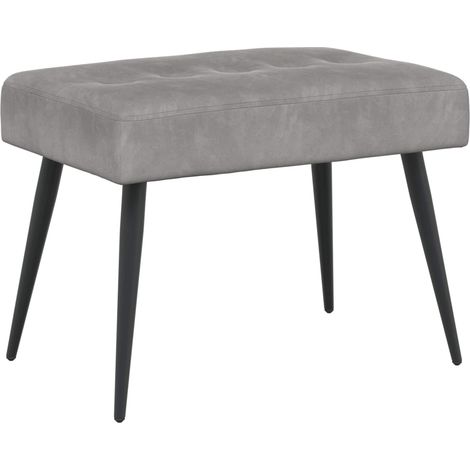 Bench with Button Tufted Light Grey 60 x 40 x 45 cm Velvet vidaXL