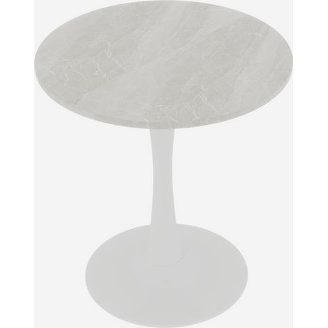 Mesa auxiliar redonda blanca de mármol artificial 70 x 70 x 72 cm MODENUIT (1/5)