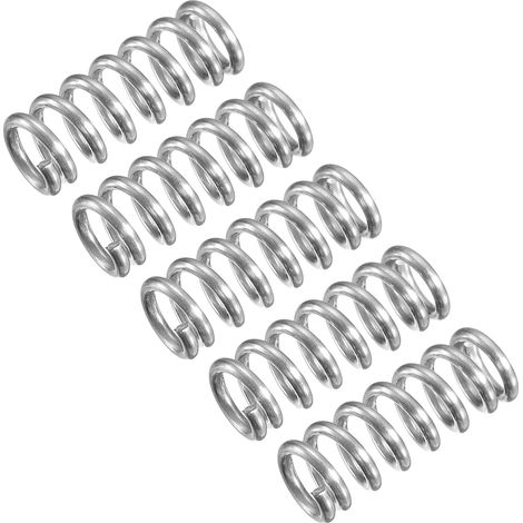5 Pièces - Ressort De Compression - Acier Inoxydable 304 - Extrémités Fermées Pour Force Stable - Réparations Et Projets Mécaniques - Argenté - 6x20mm