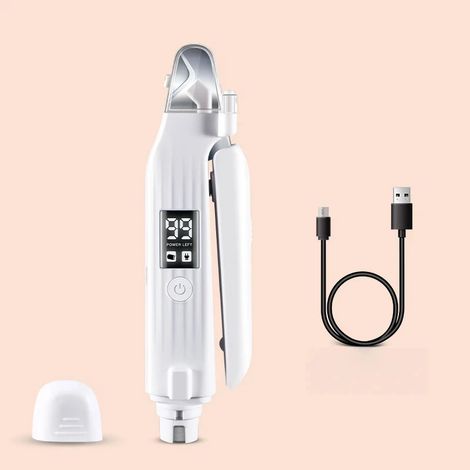 Coupe-ongles 2 en 1 pour animaux de compagnie avec lumière LED et affichage numérique, outil de coupe électrique sûr (blanc) (1/4)