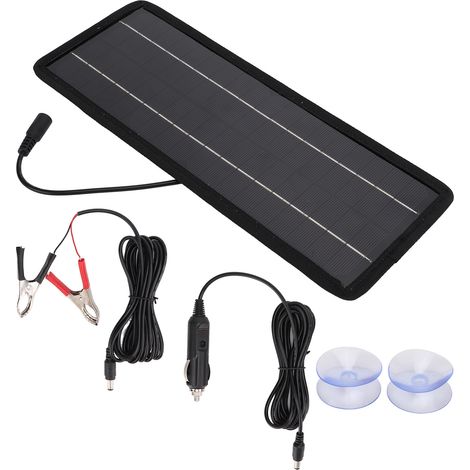 Chargeur solaire 4,5 W 12 V pour voiture, bateau, automobile. Panneau solaire en polysilicium convertissant une batterie 12 V en 5 V.