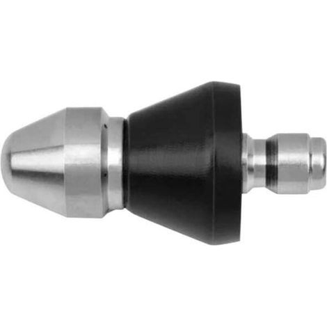 Buse de nettoyage de tuyaux avec raccord enfichable, buse à réflecteur/buse à fusée, pour tuyau 1/4", buse de nettoyage en acier inoxydable, buse haute pression (6 trous) (1/4)