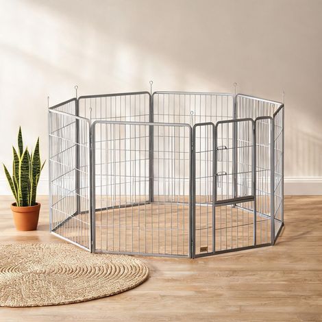 Enclos pour chien en acier inoxydable 8 panneaux finition (1/5)