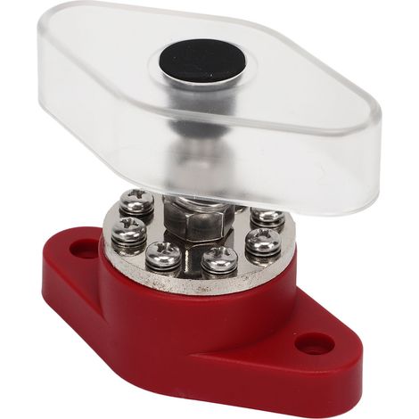 Plot de distribution électrique rouge 3/8 pouces 300A avec cache transparent pour moteur, quad et équipement électrique de bateau (1/5)