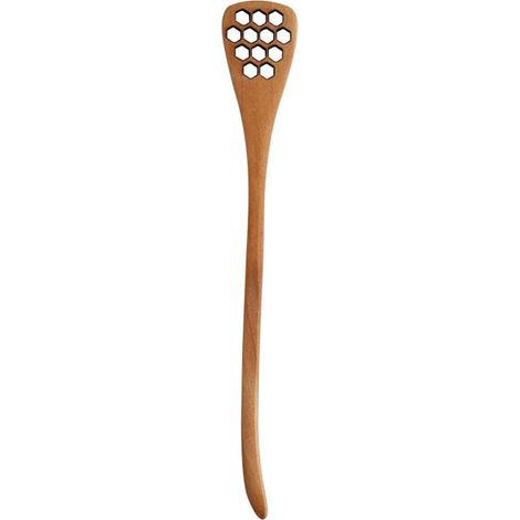 1 Stück Honiglöffel aus Holz, wabenförmig, Schöpfkelle, Honigstäbchen, lang (1/4)