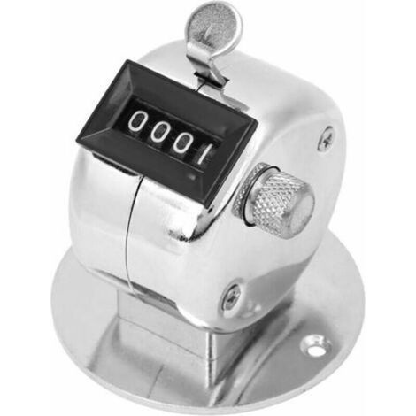 Compteur Manuel en Métal Argenté Compteur de Paume Mécanique Compteur Manuel à 4 Chiffres Fournitures pour Entradeneur Sportif (1/5)