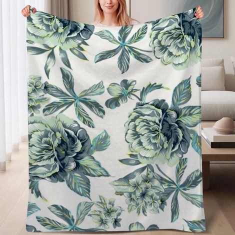 Couverture de lit en polaire, jeté doux et chaud de printemps, légère et luxueuse en microfibre de polyester, décoration intérieure cosy et élégante, cadeau parfait pour hommes et femmes,6080 pouces (1/4)