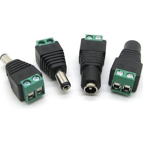 Connecteur DC mâle 5.5x2.1mm à souder, lot de 4 pièces, prise femelle jack 5521 sans soudure, adaptateur alimentation