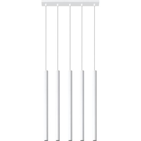 Lámpara colgante Vacu blanco, 5 luces (1/4)
