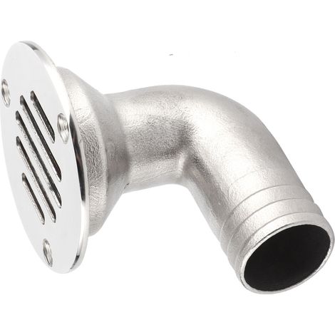 Caniveau de pont marine inox 316, siphon coudé 90°, évacuation sol 32mm pour bateau yacht. (1/5)