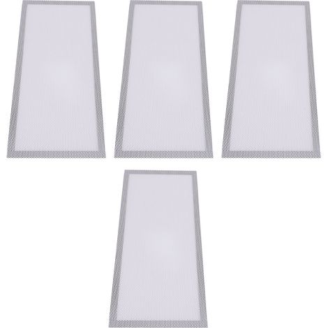 Lot de 4 caches bouches ventilations sol plafond mur aimantés 14x30,5 cm grille maille PVC capte poussière cheveux blancs (1/5)