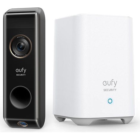 eufy Doorbell Dual 2K negro con doble cámara de seguridad