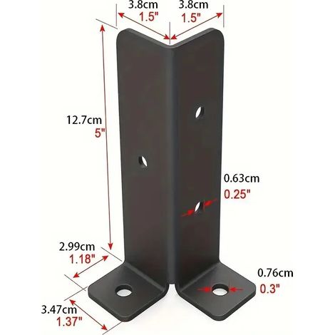 (TY0103-0109-1PC) Support d'ancrage réglable pour poteau de terrasse, support robuste pour poteaux en bois de différentes tailles, support de pergola sans vis (1/5)